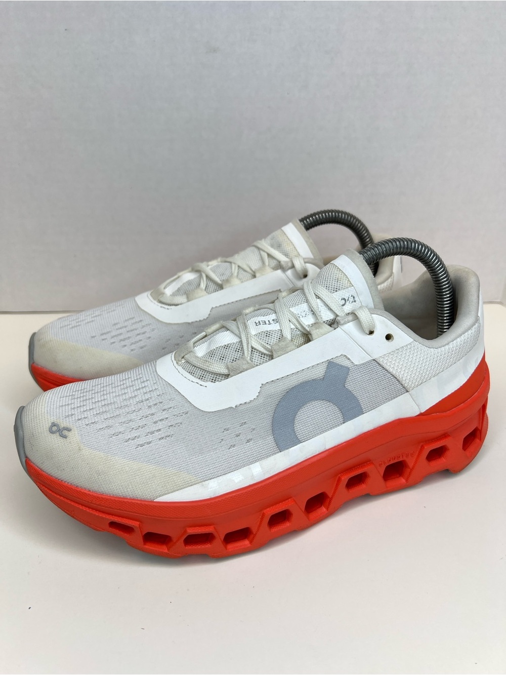 On CloudMonster Womens Running Size 8.5 White/Flame 61.97724 XLNT Clean